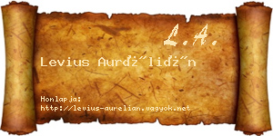 Levius Aurélián névjegykártya
